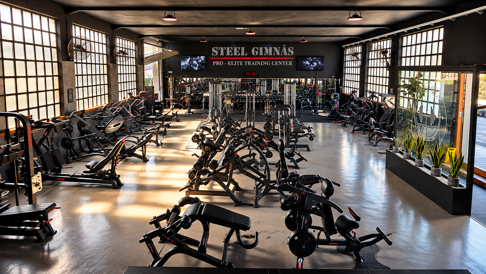 Fotografía original de la sala de entrenamiento de Steel
